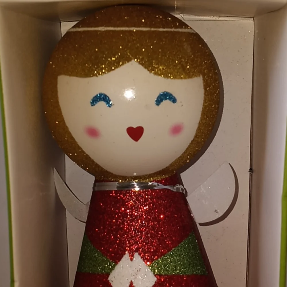 Glittery Angel Holiday Christmas Tree Topper Ornament Decoration 11.5